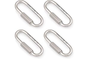 SHONAN.SYSTEMS SHONAN 2.85" Chain Quick Links, 4 Pcs 1/4" Marine Grade Screw Chain Links, Large Opening Chain Connector Chain Coupler, 635 Lbs Capacity