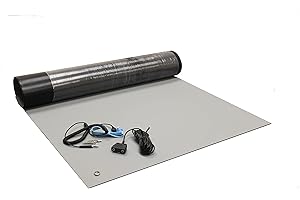 SCIENTIFIC AMERICAS ESD Mat Kit - Anti-Static Table Mat - Heat Resistant Soldering Mat - with a Wrist Strap and Dual Common Point Grounding (36" x 72" (3' x 6'), Gray)