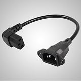 CERRXIAN Panel Mount C14 to 90 Degree C13 PDU Power Cable 0.3M 10A 250V view 5