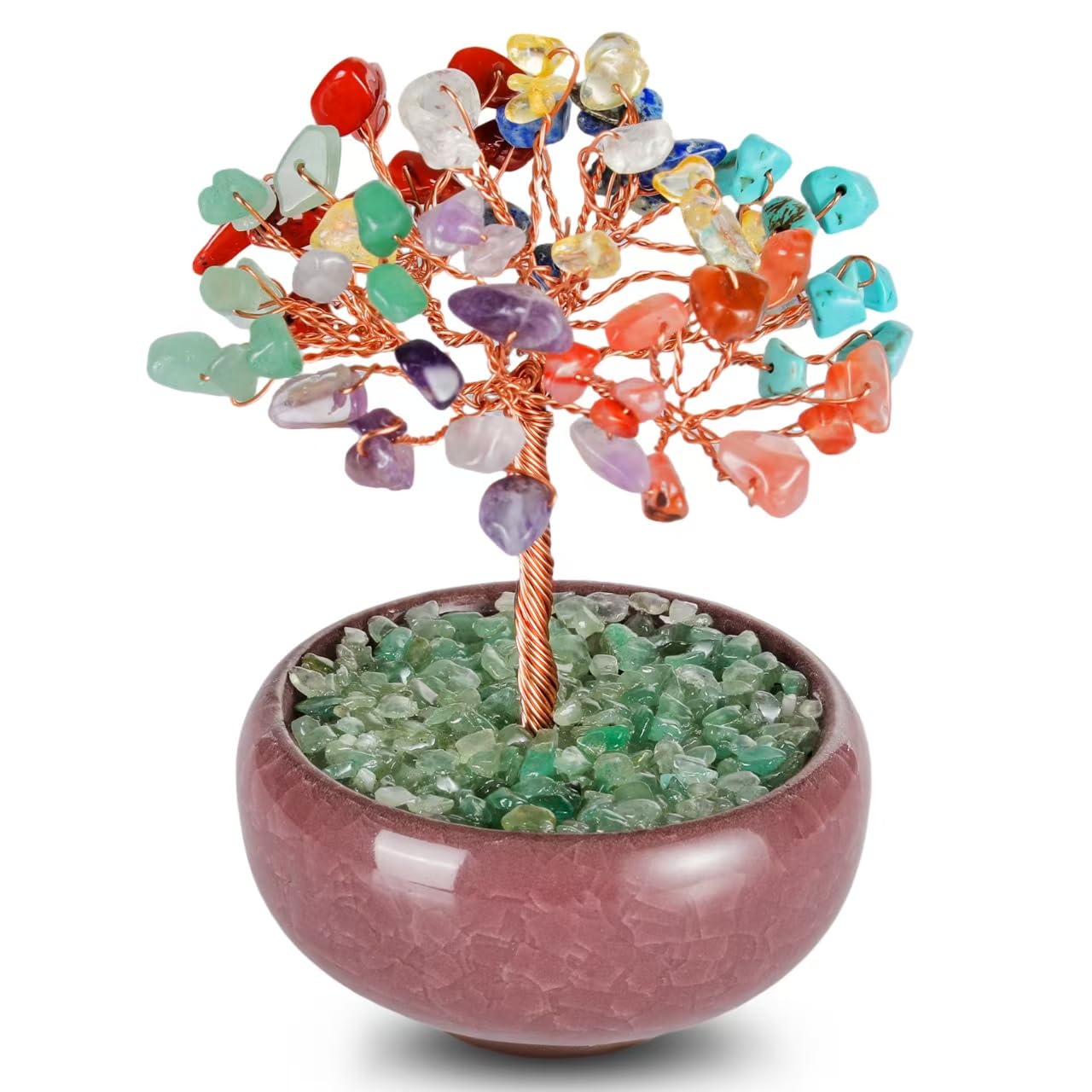 View 1 of ***MISSING POT*** Bosfante Crystal Tree of Life for Wealth & Prosperity,Seven Chakra Tree for Energy Balance,Crystal Decoration for Home