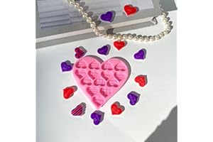 5pcs Valentine's Day Heart Shape Silicone Molds Heart Fondant Chocolate Molds for Cake Decorating Cupcake Topper Gum Paste Po