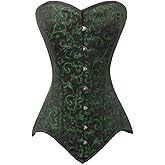 luvsecretlingerie 26 Double Steel Boned Waist Training Brocade Overbust Tight Shaper Corset #8151-BRO