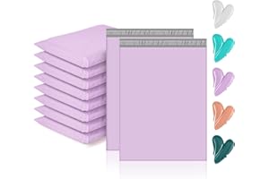 GSSUSA Large Poly Mailers 14.5x19 100PCS, Strong Adhesive Shipping Bags for Small Business, Waterproof Mailing Bags and Tear Resistant Shipping Envelopes for Clothing in Lavender Purple