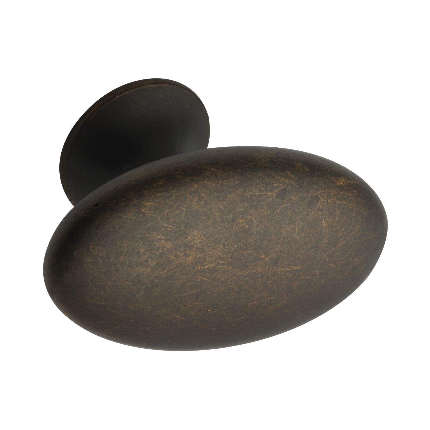 FURNIPART Furniture Knob Simple Width 60 mm Oval Die-Cast Zinc Antique Brown