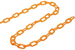 YOKIVE Plastic Chain Barrier, Safety Link Chain Stanchion Barrier Crowd Control, Great for Parking Lot Elevator Driveway (Orange, 16 Feet, 0.2" Dia))