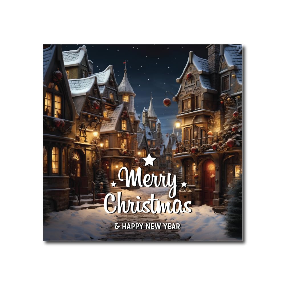 Papa Prints® Winterland Christmas Cards 2025 Xmas Cards Packs (145 x 150 mm) Pack of 12 Christmas Card Pack with envelopes Xmas Card Multipack