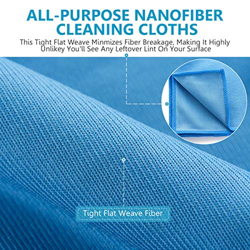 Glass Window Cleaning Cloth, Streakless Buff Polishing Microfiber