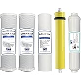 IPW Industries | Watts Replacement Reverse Osmosis Water Filter Set for WP5-50 RO Water Filtration System (Carbon Block, Sediment Filter, and RO Membrane) Cartridges for Effective Water Purification