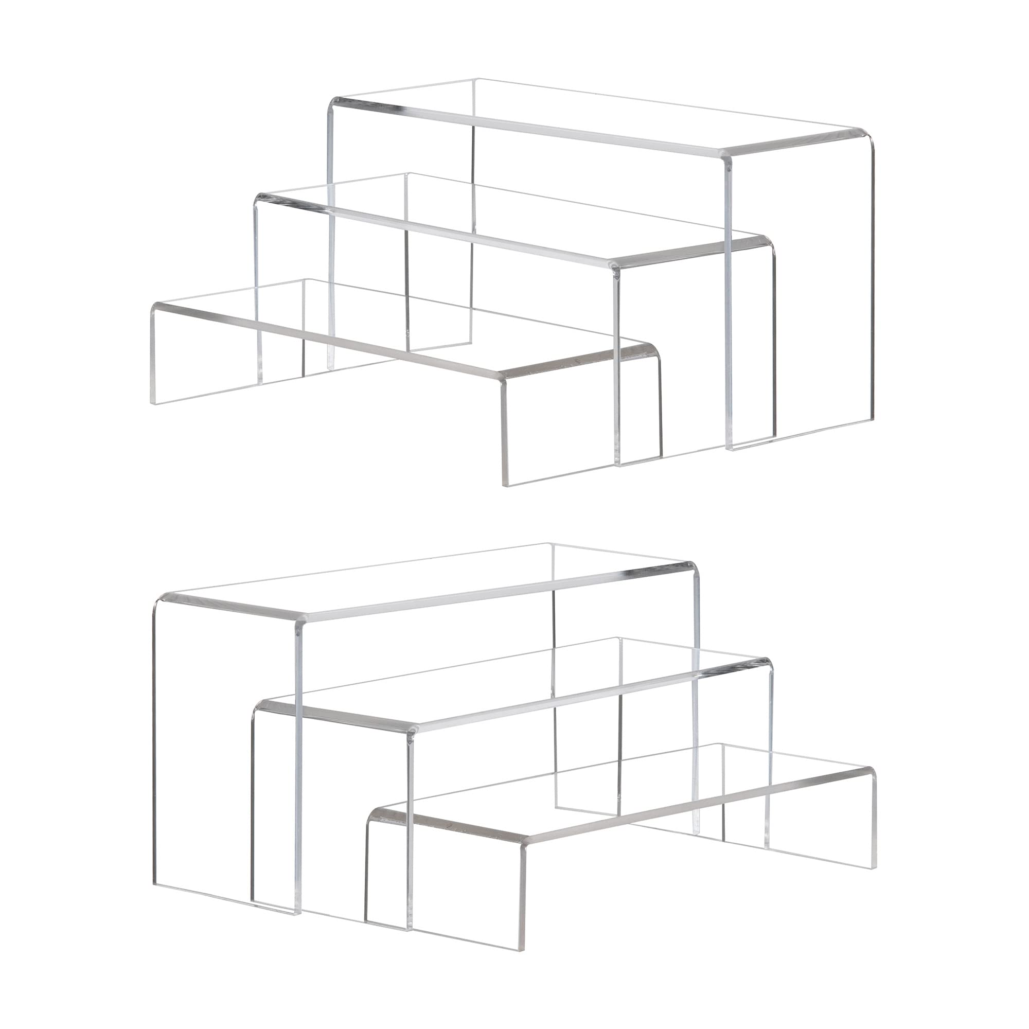 YFEEN 2 Sets Clear Acrylic Display Risers,3 Size Sizes Jewelry Risers Handwork display stand Retail Stand Cupcake and Dessert Stand