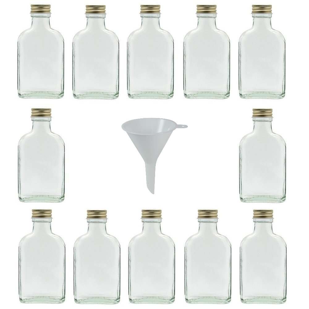 Viva-Haushaltswaren Set of 15 Glass Bottles Schnapps Bottles 100ml. A Funnel