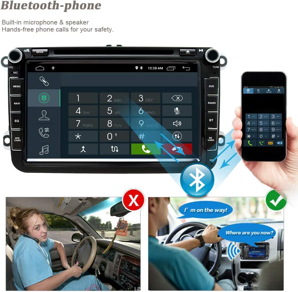 Android 14.0 Autoradio Für VW Skoda SEAT - 9 Zoll Mit Wireless CarPlay & Android Auto