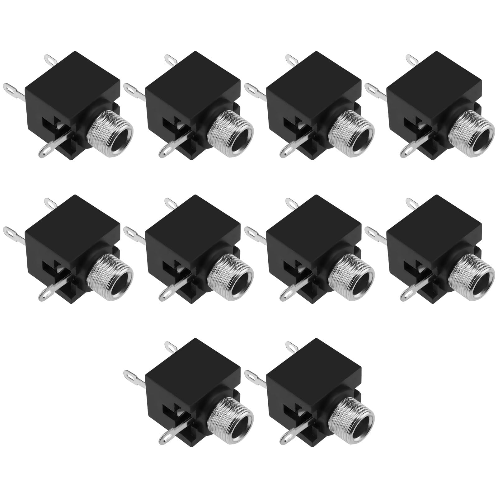 Create idea 10pcs 3 Pin 3.5mm Mono Female Jack Connector Female Socket Headphone Jack Socket Audio Socket Mono Mount Switching Audio DC Jack Socket