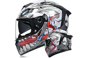 MotuoMr Unisex-Adult Full Face Motorcycle Helmet DOT Approved Motorbike Moped Street Bike Racing Crash Helmet with Graphic