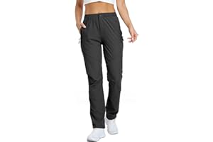 SPOSULEI Womens Summer Lightweight Pants Outdoor Nylon Quick Dry Travel Golf Hiking Sweatpants with Zipper Pockets