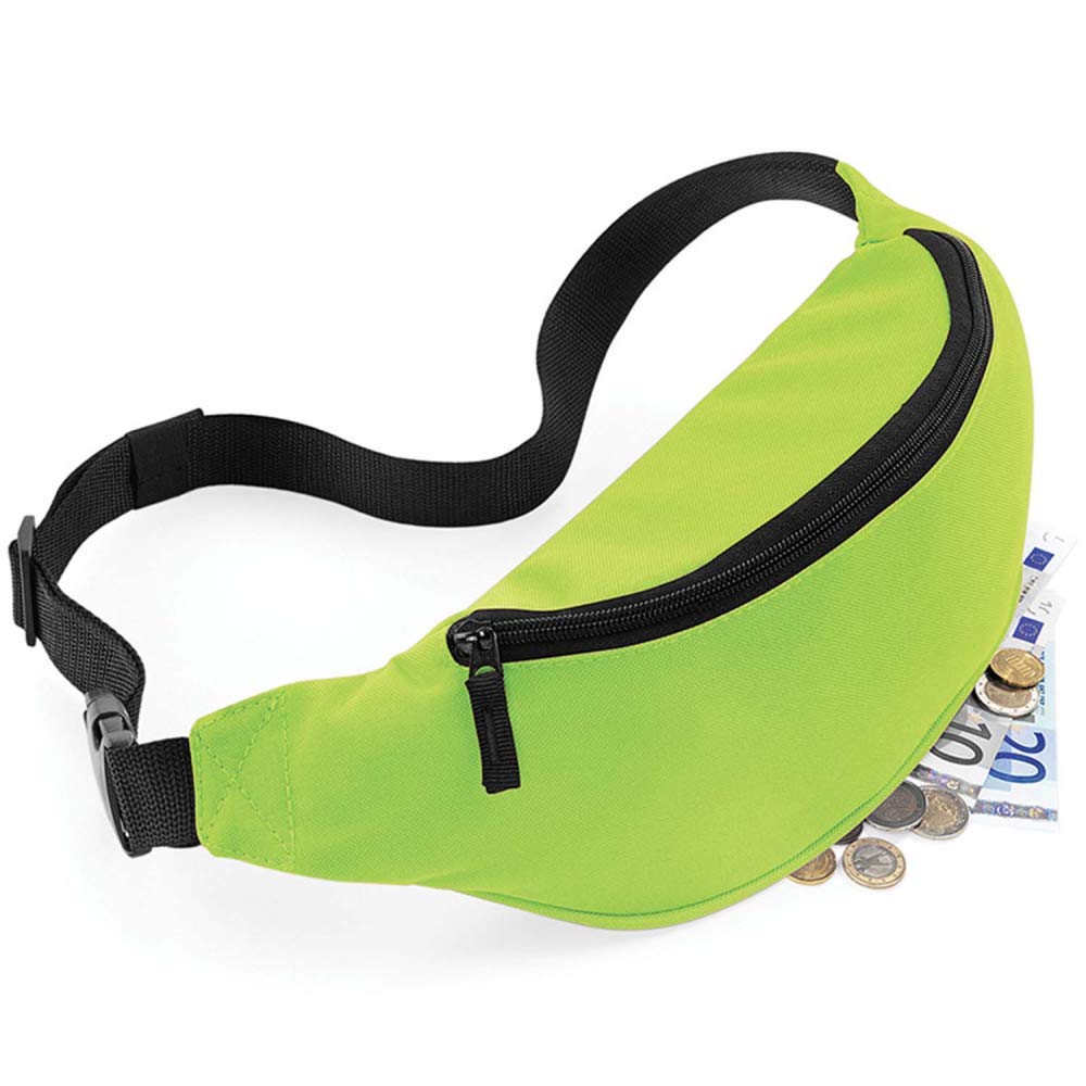 Wicked Costumes Adult Neon Green Bum Bag (Ages 14+) โ 80s/90s Fancy Dress Accessory with Zip & Adjustable Strap โ image 1