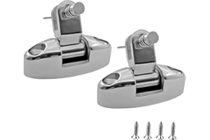 RANYUSS 2PCS of Marine Grade Bimini Top Stainless Steel 316 Swivel Deck Hinge with Removable Pin and Rubber Pad Deck Mount