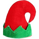 YTAONS Christmas Elf Hat,Plush Large Santa Hat for Adults Women Man, Thicken Velvet Costumes Accessories