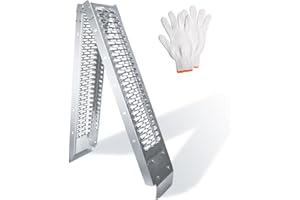 GENERIC Alloy Steel Motorcycle Ramp, 750 Lbs Capacity, 7.25ft Folding Loading Ramp Truck Ramp with Load Straps for Pickup Trucks, Motorcycles, ATVs, UTVs, Lawn Mowers, Dirt Bikes (1)