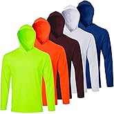 LeeHanTon Men UPF 50+ Sun Protection Hoodie Long Sleeve T Shirts Pack Quick Dry Shirt for Athletic Running Activewear Workout