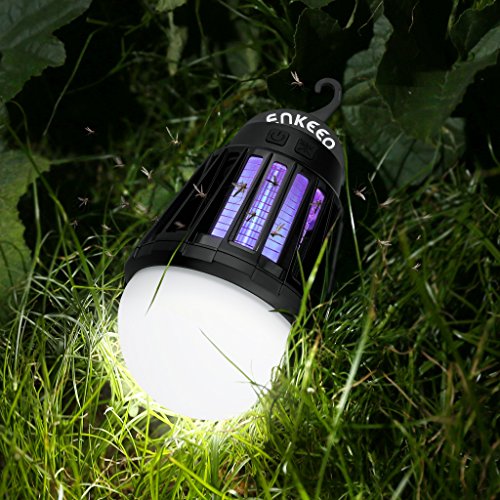 ENKEEO 2in1 Camping Lantern Bug Zapper Tent Light Portable IPX6 Waterproof Mosquito Killer