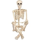 Seasons 5 FT Pose-N-Stay Life Size Skeleton Halloween Decoration | Realistic Posable and Movable Joints, Crazy Bonez Skeleton Line