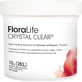 FloraLife Crystal Clear Flower Food Powder for Fresh-Cut Flowers - 10 oz | Clear Fresh-Cut Flower Food For Vases, Containers and Floral Foam, Encourages Blooms To Open, Longer Lasting Freshness