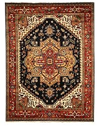 EORC P10BNV8X10 Hand Knotted Wool Serapi Design