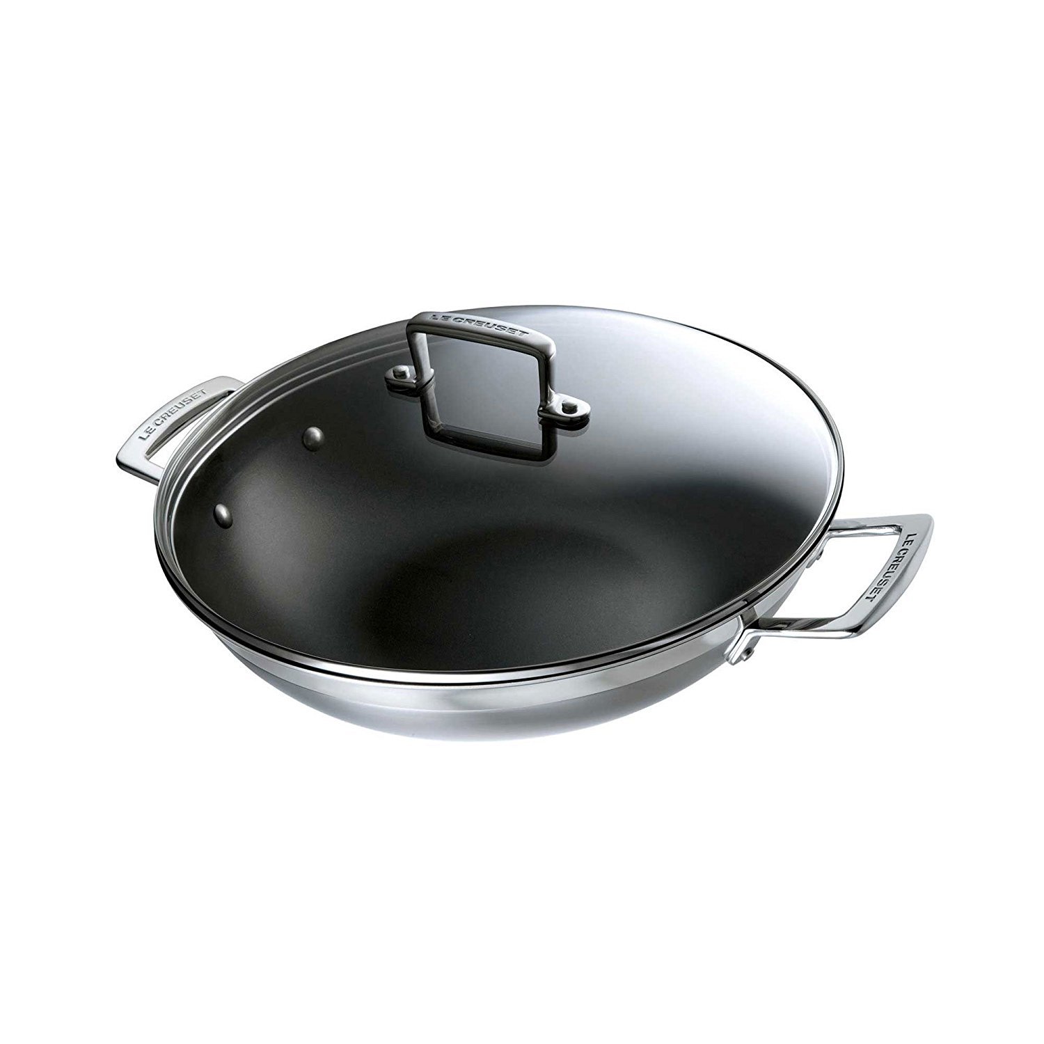 LE CREUSET 3-Ply Stainless Steel Non-Stick Wok with Lid, 30 x 7.8 cm, 96201130001000
