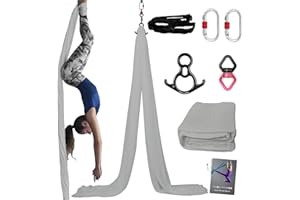 PRIOR FITNESS Aerial Silks Kit Colorful 9/15/20 Yards 40D Nylon Fabric Hammock Set With Hardware & Guide for All Levels Of Aerial Yoga Practice and Acrobatic Flying For Adults Aerial silk