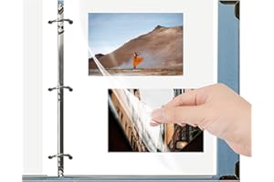 succulentlovers 30 PCS Photo Album Self Adhesive Pages - 11 x 9 inch Three Ring Photo Album Refill Pages Two-Sided Photo Sleeves for 3 Ring Binder Fit 2x3 4x6 5x7 8x10 Photo Replacement