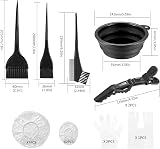 VARHHUXHA 10 Pcs Hair Dye Kit with Brush Bowl Gloves Clips Apron Ear Covers view 2