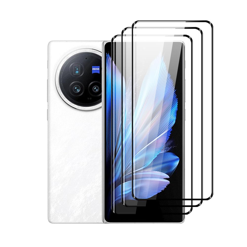 QINOUK Screen Protector for vivo X Fold 3 Pro, [3-Pack] HD Tempered Glass Screen Protector, Fullscreen Protection, [Scratch Resistant] [No Bubble] for vivo X Fold 3 Pro-Clear