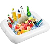 XPAPOV Inflatable Ice Serving Buffet Bar - BBQ Picnic Pool Party Supplies Buffet Salad Food &amp; Drinks Tray for Party Picnic &amp; Camping (Pack of 1, 23.6 inches)