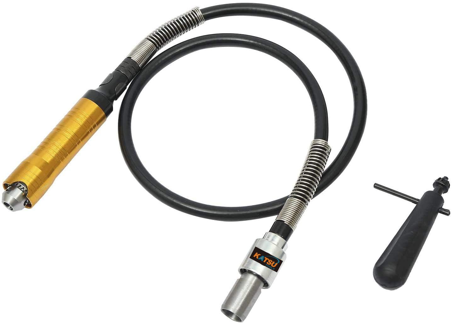 KATSU Flexible Angle Grinder Extension Shaft with 6mm Key Chuck 40 Inch, Multi-Purpose Polisher Accessory Adapter Attachment Tool 105047