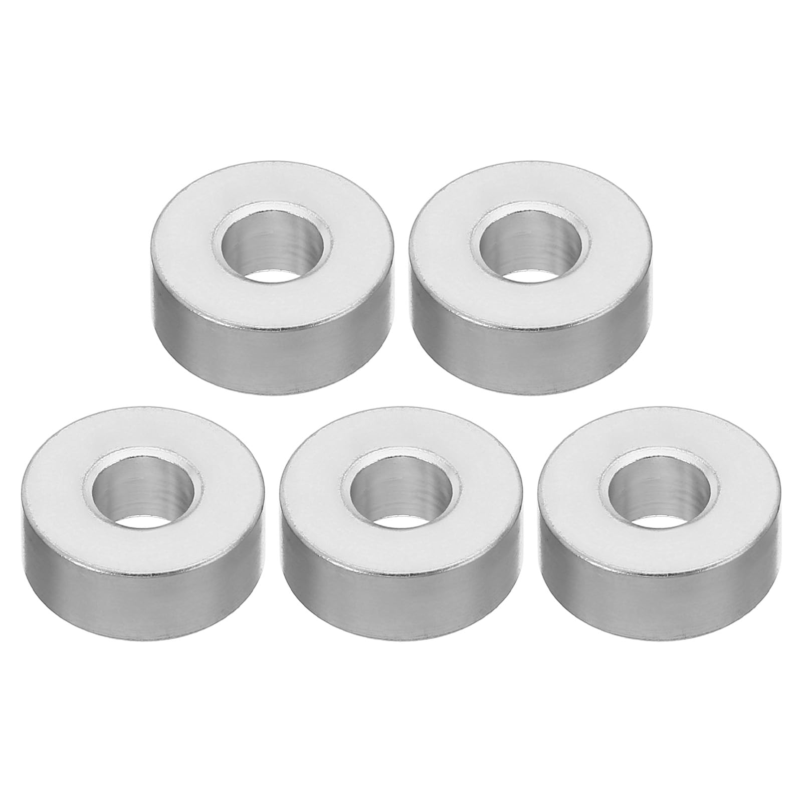 PATIKIL M6 Aluminum Spacers, 5 Pcs Metal Spacer Aluminum Round 6.2mm ID x 15mm OD x 6mm L Thickness Aluminum Spacer Screw Standoff for 1/4" or M6 Screw Bolts