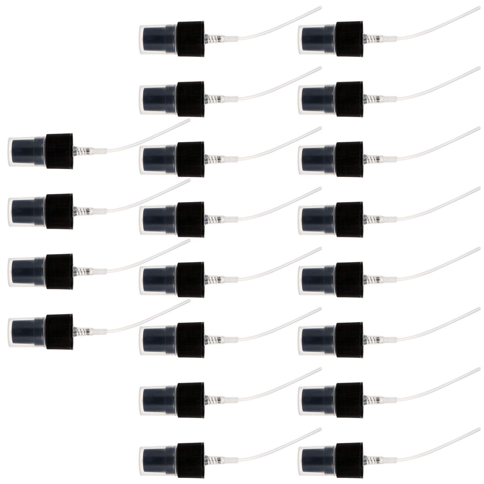 FRCOLOR 20pcs Spray Tops Recycle and Reuse Fine Mist Pump Sprayer Screw On Caps Tops for Perfume Essential Oil Bottle