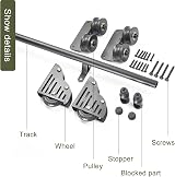 Luyckfrazy 6.6ft Sliding Barn Door Kit Hardware Set for Indoor Use view 2