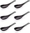 Happy Sales Melamine Asian Soup Spoons - 6 Pack, Notch & Hook Style, Green, 6.25 Inch - View #3