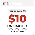 1GB High-Speed Data from RedPocket Mobile. Free SIM Card for AT&T-Compatible Phone. Unlimited Data, Talk, & Text
