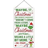 Christmas Decor Sign, Christmas Hanging Wooden Signs, Winter Decorative Wall Signs, Rustic Winter Wood Door Sign, Farmhouse Outdoor Wood Xmas Decor, Xmas Wall Art 6x12 Inches