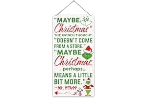 WDSXWH Christmas Decor Sign, Christmas Hanging Wooden Signs, Winter Decorative Wall Signs, Rustic Winter Wood Door Sign, Farmhouse Outdoor Wood Xmas Decor, Xmas Wall Art 6x12 Inches