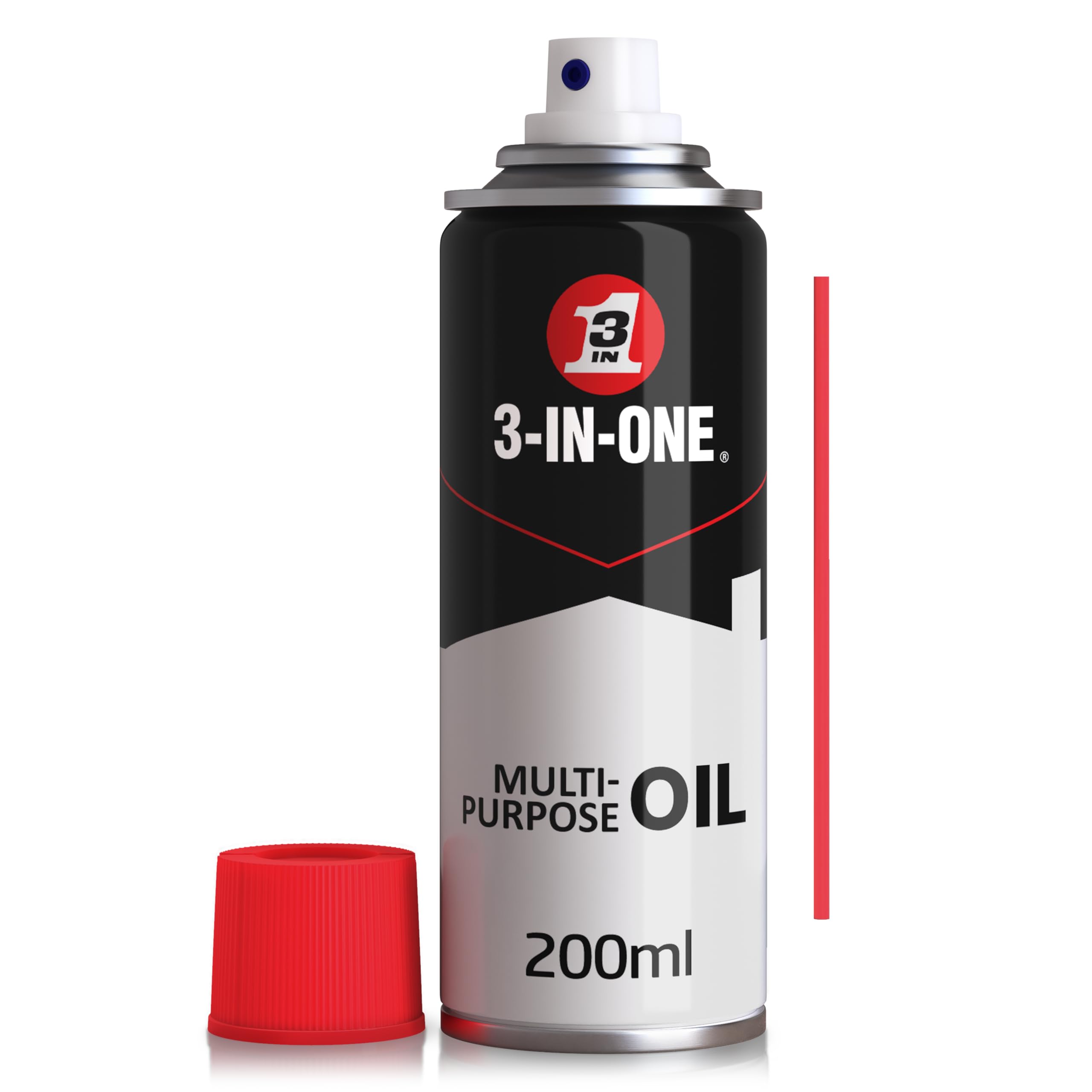 3-IN-ONE Multi-Purpose Aerosol Spray 200ml, Clean, Lube and Protect Moving Parts, Oil Spray that Helps Prevent Rust, Long Lasting Lubricant for Tools and Gears