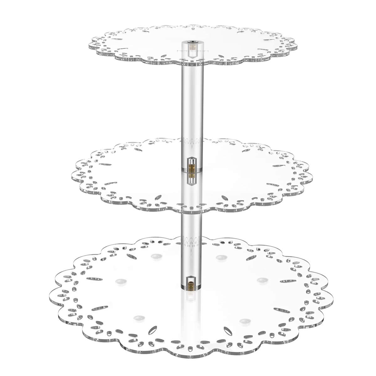 3 Tier Elegant Cupcake Stand Durable Non Slip Acrylic Pastry Dessert Stand for Baby Shower Wedding Birthday Party