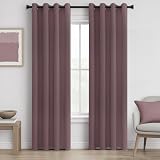 MRTREES Blackout Curtains 66x90 Inch 2 Panels Blush Pink Eyelet Thermal