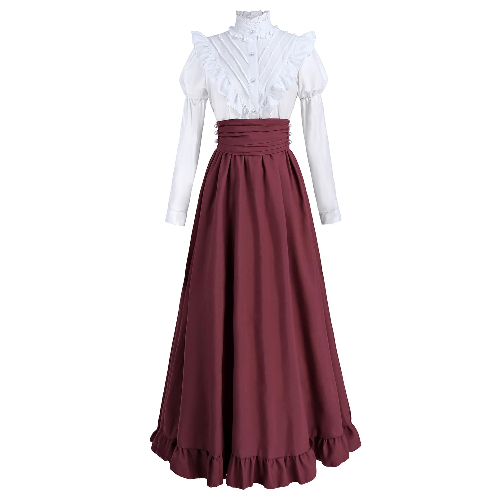 Womens Medieval Half Skirt With Vintage Shirt Renaissance Outfit