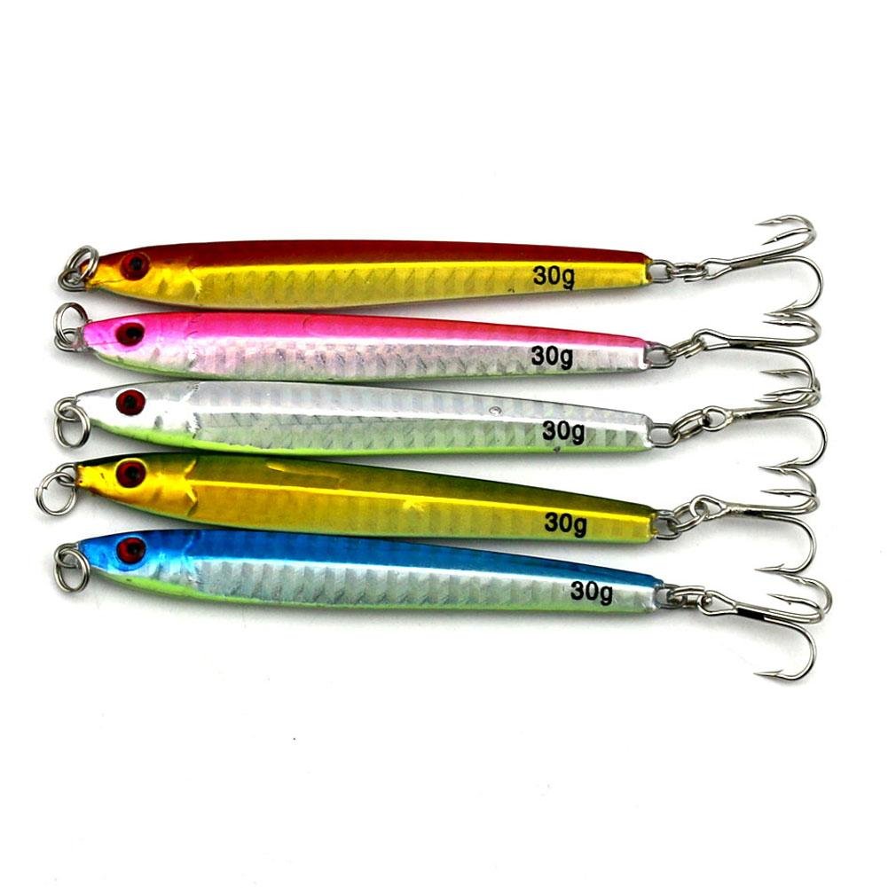 ycyingcheng Lead Casting Jig Metal Slice Fishing Lures Spinning Fishing Hook Fish Hooks for Fishing, Spinners & Spinnerbaits5pcs 30g