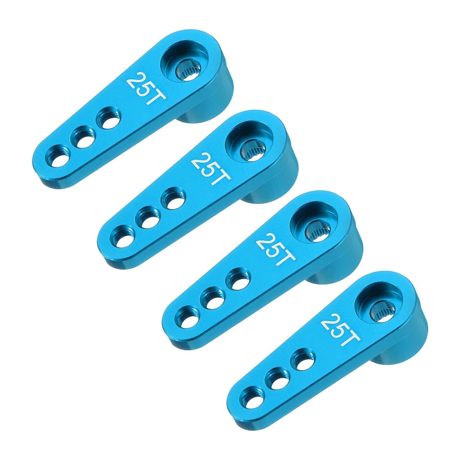 sourcing map Metal 25T Steering Servo Single Arm Horn Pale Blue for RC Car 4 Pcs
