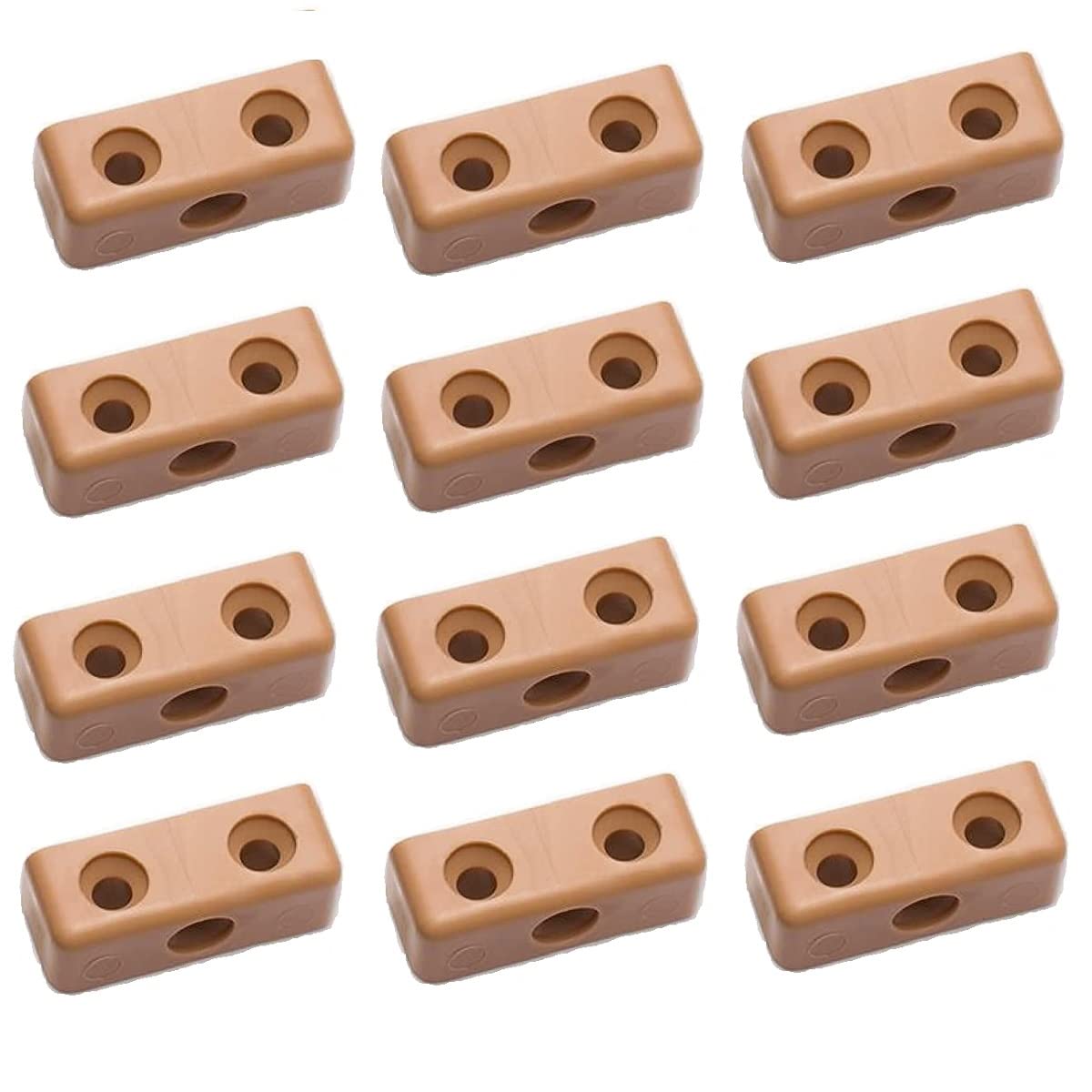 Merriway BH03656 (100 Pcs) Beige Modesty Block Wood & Furniture Jointing Connector - Pack of 100 Pieces