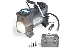 Energizer Portable Air Compressor, 12V DC Air Pump for Car Tires with Digital Tire Pressure Gauge, 120 Max PSI, Preset Pressu