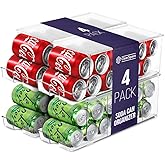 ClearSpace Soda Can Organizer & Soda Can Dispenser for Refrigerator - Fridge Organizer & Stackable Drink Organizer for Fridge, Can Organizer for Refrigerator - Holds 12 Cans Each, BPA Free - 4 Pack